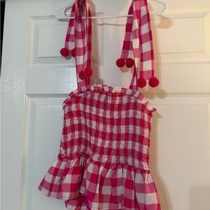 Pink & white summer tank